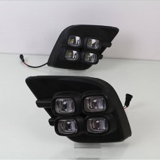 Дневные Ходовые Огни Toyota Hilux Белого Цвета из Abs с Led-подсветкой (Белый и желтый)