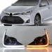 Светодиодные ДХО для Toyota Corolla X, фонари с желтыми
