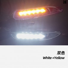 Светодиодные Дневные Ходовые Огни для Mazda 6, Белого Цвета, Водонепроницаемые (Белый и желтый)