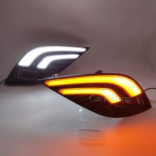 Дневной Ходовой Свет для Toyota Camry с Желтым Поворотником, Противотуманная Фара, Белый, Abs + Led (Модель B белый и желтый)