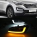 Дневные ходовые огни Hyundai Santa Fe белого цвета, вод
