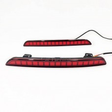 Светоотражатель заднего бампера для Honda Civic 2016-2021, красный ABS с LED подсветкой
