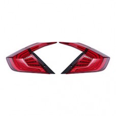 Задние Фонари Honda Civic Красного Цвета, Led, Abs (Красная крышка)