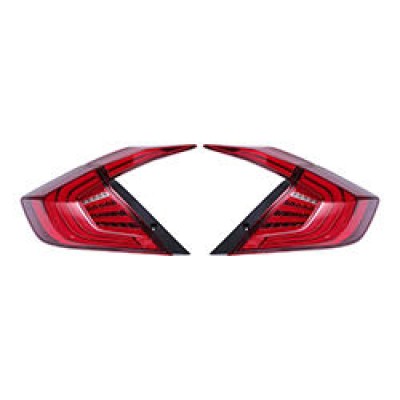Задние фонари Honda Civic красного цвета, LED, ABS