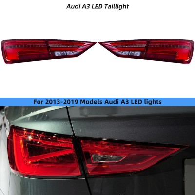 Задние фонари Audi A3 8V 2013-2020, прозрачный. Улучшит
