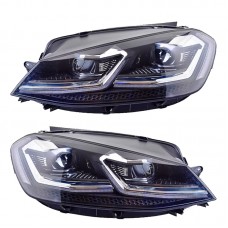 Фара Volkswagen Golf 7 Mk7 Led, Обновляемая, Черного Цвета (Для Фольксваген Гольф 7,5) 
