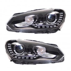 Фары в Сборе Vw Golf Mk6 2010-2012 Gti, Материал Абс, Цвет Черный. 
