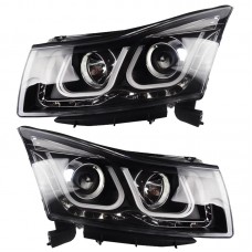 Фары Chevrolet Cruze 2009-2014, Led, Динамические Ходовые Огни, Abs+pc+pp 