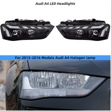 Новые Светодиодные Фары Audi A4 2013-2016, Черного Цвета, Высокого Качества 