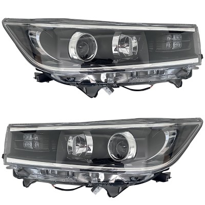 Передние фары Toyota Innova 2016-2024 LED DRL, черные