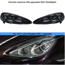 Светодиодные Фары для Porsche Cayenne 958 в Сборе Drl, Обновления До 9y0, 2011-2014, Черный 