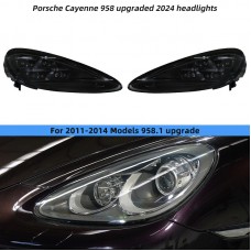 Фары Led для Porsche Cayenne 2011-2014, Матричные, Модернизированные, Черного Цвета 