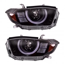 Светодиодная Фара Toyota Highlander 2009-2011, Обновляемая, Цвет Черный, Автомобильные Аксессуары Цена за:1 комплект