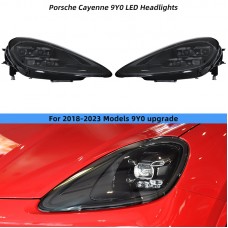 Светодиодные Фары Porsche Cayenne, Черные, Лазерная Передняя Фара. 
