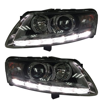 Фары Audi A6 C6 2008 LED DRL, модернизированные, прочны