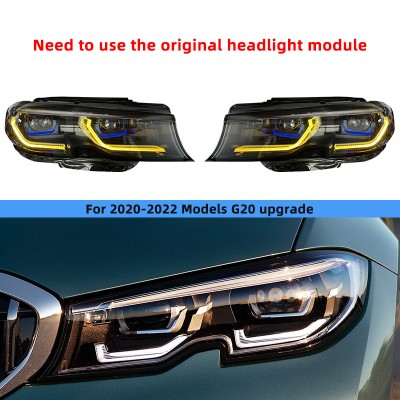 BMW G20 LCI Фары Белый DRL Желтый LED Лазерный Стиль.