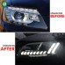 Фары Audi Q7 светодиодные в сборе, DRL, черного цвета