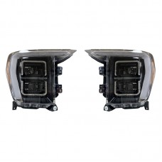 "светодиодные Фары для Ford F-150 2021-2023, Высокая Конфигурация, Сша, Led, Черные" (Для Ford Raptor F-150 XLT) Цена за:1 комплект