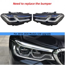Фара Bmw 540i G30 2022, Черного Цвета, Высокого Качества (Для G38 необходимо заменить бампер одинарный) Цена за:1 комплект