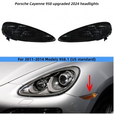 Фара в Сборе Porsche Cayenne 958,1 Pdls Матричная 2024 Стиль, Черный. (Для галеновых галогенных огней (стандарт США)) Цена за:1 комплект