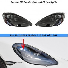Светодиодные Фары Porsche 718 Кайман 982/боксер 2016-2024, Матричный Стиль, 6000k, Автомобильные Аксессуары. (Для Porsche 718 982 с ДХО) Цена за:1 комплект