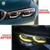 Заглушка для фар BMW 3 серии G20, желтые ходовые фары D