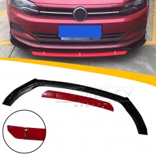 Бампер Спойлер для Vw Polo Mk6 2019, Черный, из Абс-пластика
