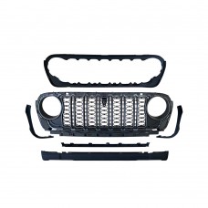 Передняя Решетка для Jeep Wrangler Jl из Матово-черного Абс-пластика