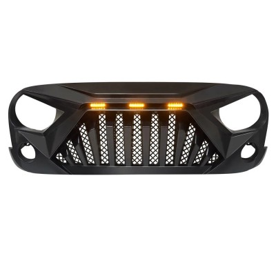 Решетка Parts for Jeep Wrangler JK черная с подсветкой.