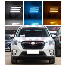 Фонари Subaru Forester Желтого Цвета с Поворотником Абс + Светодиод (Белый желтый синий)