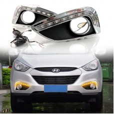 Светодиодный Автомобильный Фонарь для Hyundai Ix35 Белого Цвета, Водонепроницаемый. (Белый и желтый) Светодиодный Автомобильный Фонарь для Hyundai Ix35 Белого Цвета, Водонепроницаемый. (Белый и желтый)