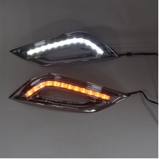 Дневные Ходовые Огни Hyundai Sonata Белого Цвета из Abs с Led-светодиодами (Белый и желтый) Дневные Ходовые Огни Hyundai Sonata Белого Цвета из Abs с Led-светодиодами (Белый и желтый)