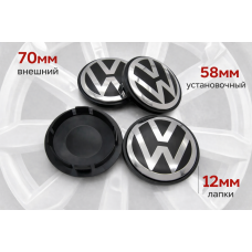 Колпачки на литые диски Фольксваген 70мм (7L6 601 149B), заглушки в колеса Volkswagen, набор 4 шт