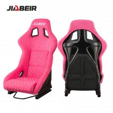 Jbr1097 Customized Logo Car Pink Suede Alcantara Fiberglass Back Racing Bucket Seats