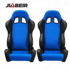 Jbr1001 One Pair Universal Blue Fabric Leather Sport Bucket Racing Car Seats