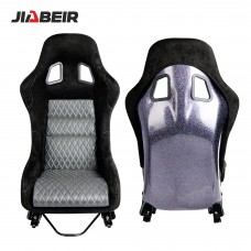 Jbr1022bb Usa Stock Black Suede Sliver Breathable Mesh Fabric Bucket Fiberglass Racing Seat