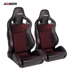 Jbr1039 Recline Black Leather Breathable Mesh Fabric Sport Bucket Racing Car Seat