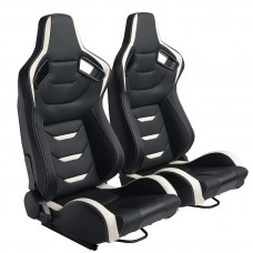 Jiabeir 1054b White High Quality Leather Adjustable Simulator Sim Bucket Car Racing Seats