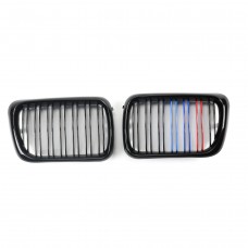 M Style Car Front Bumper Kidney Grille Double slat line Racing Grill for BMW 3 Series E36 1996 1997 1998 1999