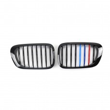 Front Bumper Hood Kidney Grille Three M-color Single Slat Front Bumper Mesh Grille For Bmw 3 series E46 1997-2001