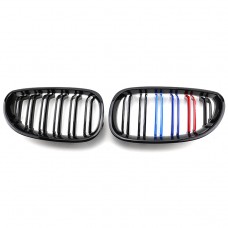 Double Slat Line 3 Colors Show Grill ABS M color front kidney grill For Bmw 5 series E60 2004-2009