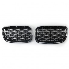 Chrome Frame Black front kidney grill diamond grille For Bmw X5 E70 2008-2014