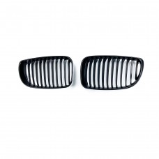 Front Kidney Grille Single Line Slats Mesh Grille Matt Black Racing Grills for BMW 1 Series E87 2008-2014