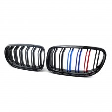 Car Front Bumper Grille ABS Double Slat M Color Front Bumper Kidney Mesh Grille Grill For Bmw 3 Series E90 2008-2011