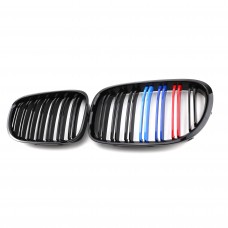 Car Parts Racing Grills Front Grille Double Slat Three Color Front Bumper Grille For Bmw 7 series F01 2008-2012