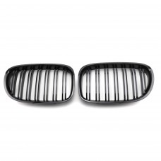 Double Slat Front Bumper Grills Carbon Fiber Kidney Racing Grille For Bmw 7 series F01 2008-2015