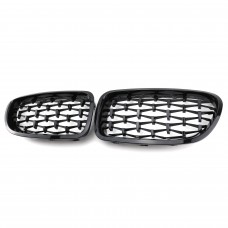 Front Diamond Grille Automotive Parts glossy black Car Front Bumper Grill Mesh ABS Diamond Grille For Bmw 5 series F10 2010-2017