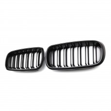 Double Slats Carbon Fiber Car Front Bumper Kidney Center Grille Grill For Bmw X5 F15 2015-2019