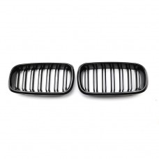 Double Slats Carbon Fiber Car Front Bumper Kidney Center Grille Grill For Bmw X5/X6 F15 2015 2016 2017 2018