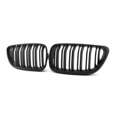 Car Front Grille Matte black Double Slat Line Front Grille Kidney grill For Bmw 2 series F22 2014 2015 2016